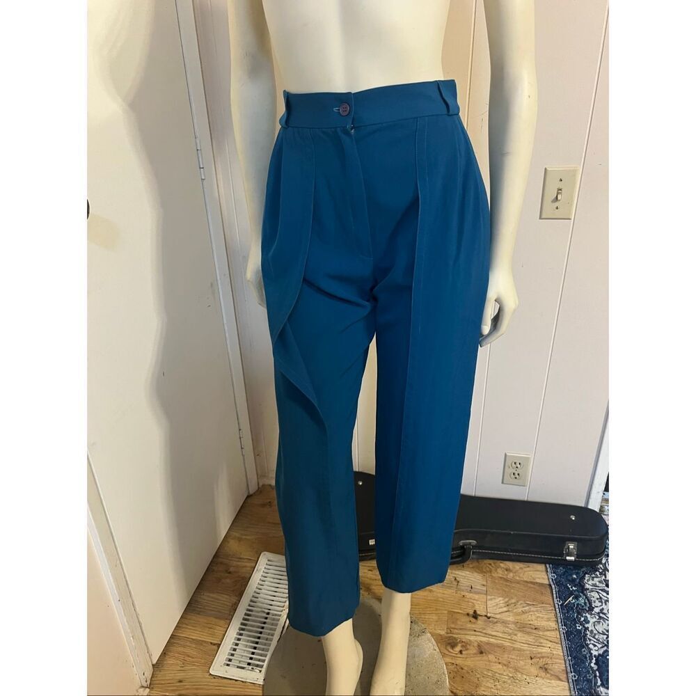 1950 vintage Fontana Italy Blue Wool Audrey Hepburn Pants 4-6 Amazing